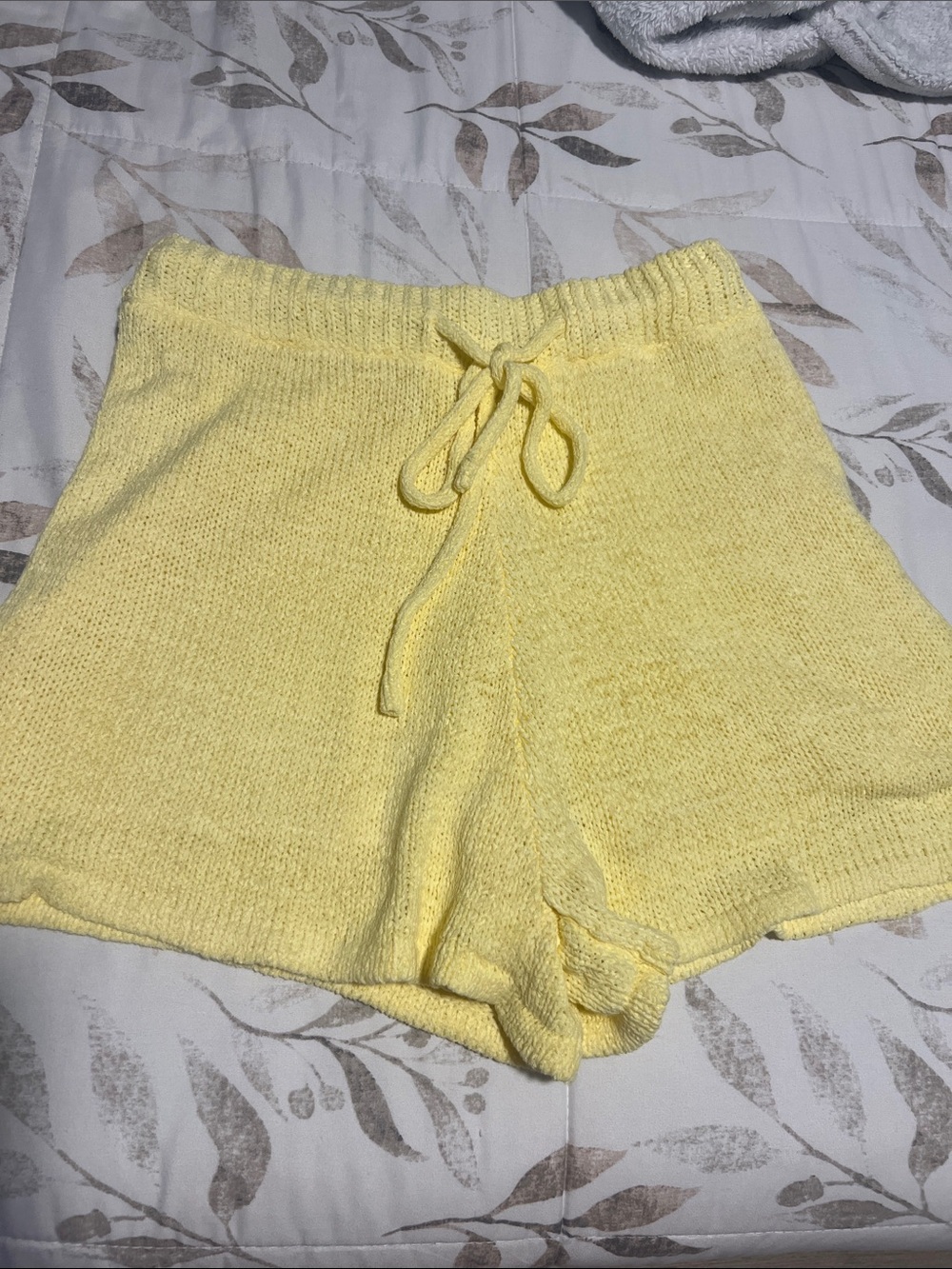 Petal & Pup Soft Yellow Knit Drawstring Athletic Shorts